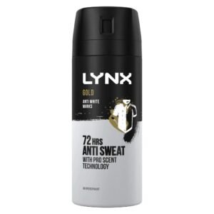 Lynx Gold Anti White Marks 72hrs Protection Antiperspirant 150ml Vanilla and Oud Wood